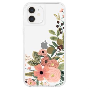 Case-Mate Rifle Paper Case for iPhone 12 Mini with Micropel - Rose