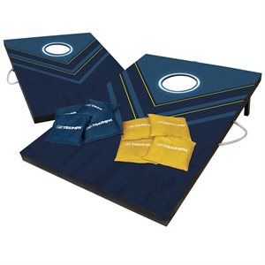 TRIUMPH LED Play in the Dark Blue and Yellow Cornhole Board Set of 2