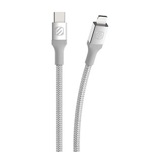Scosche MFi Charge & Sync Braided Cable 8ft - Silver